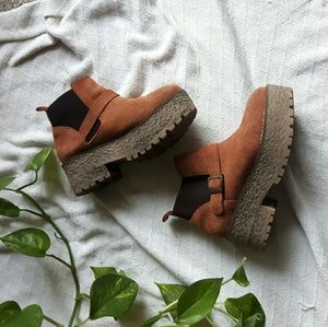 Retro, Caramel Suede Platforms!